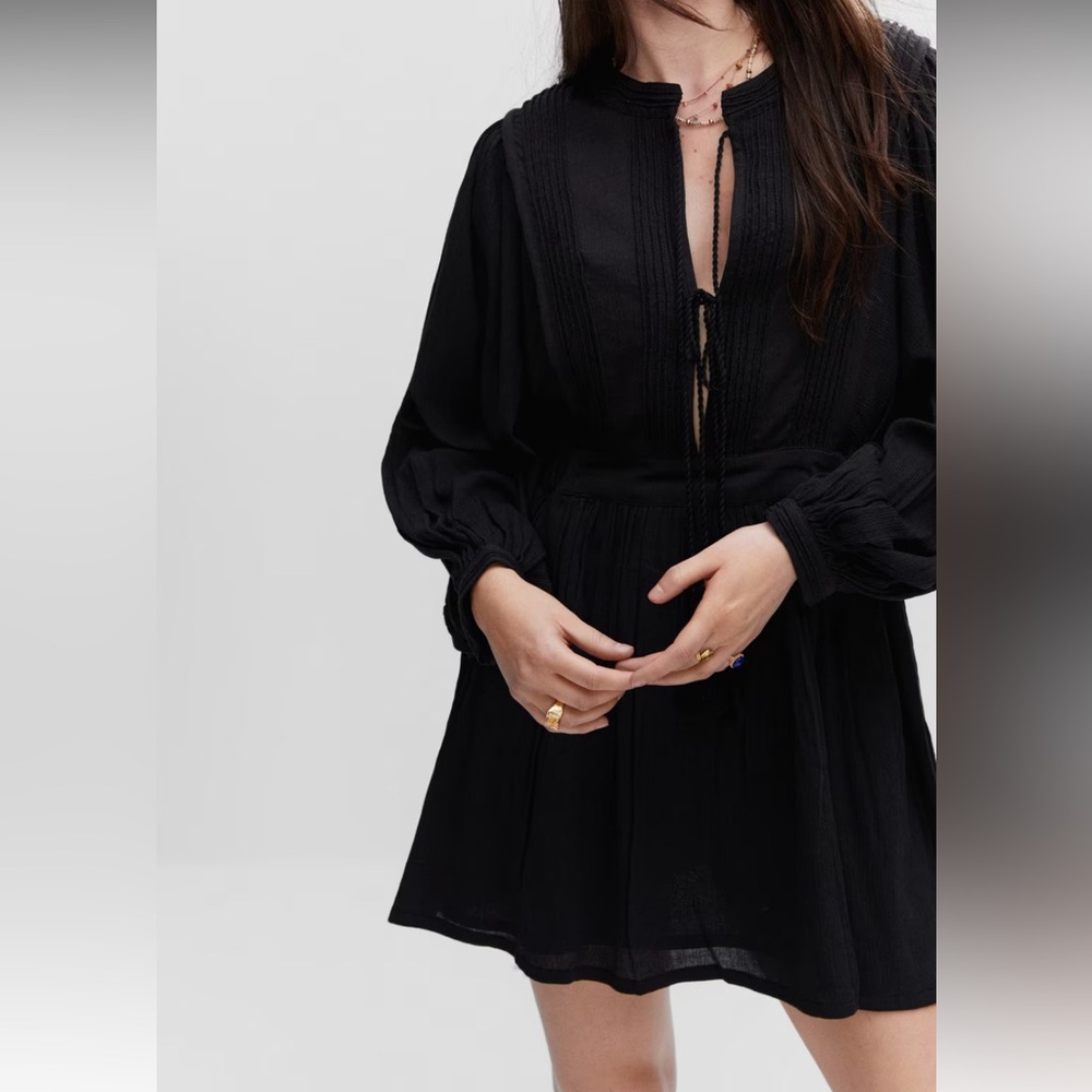 textured mini dress with bows mango